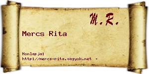 Mercs Rita névjegykártya